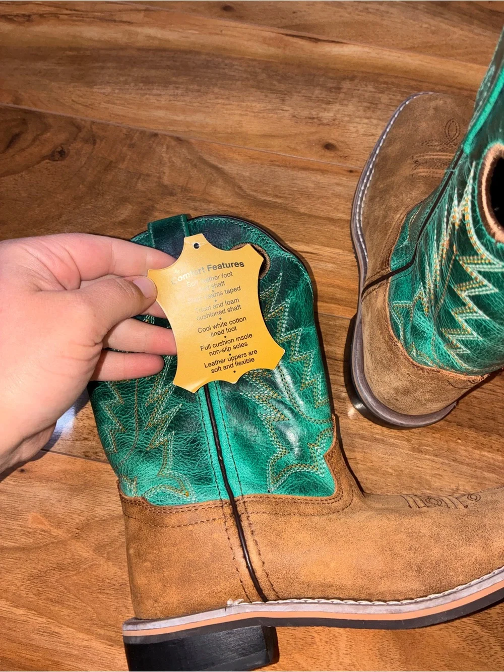 Smokey Mountain Kid’s Jesse Western Cowboy Cowgirl Boots- turquoise- size 3